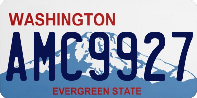 WA license plate AMC9927