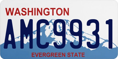WA license plate AMC9931