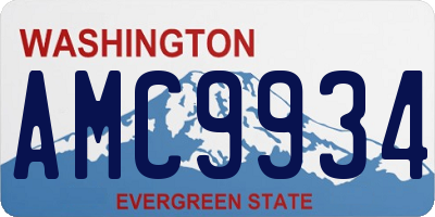 WA license plate AMC9934