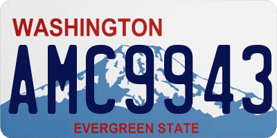 WA license plate AMC9943