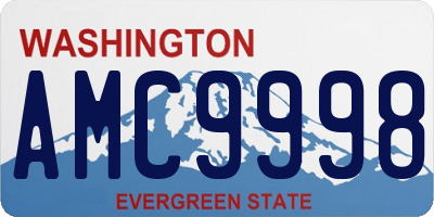 WA license plate AMC9998