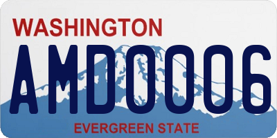WA license plate AMD0006