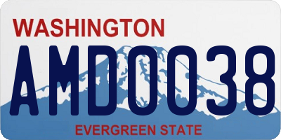 WA license plate AMD0038