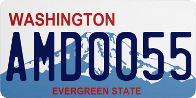 WA license plate AMD0055