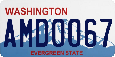 WA license plate AMD0067