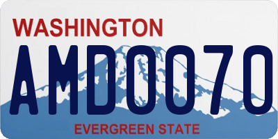 WA license plate AMD0070