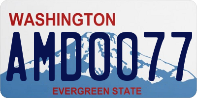 WA license plate AMD0077