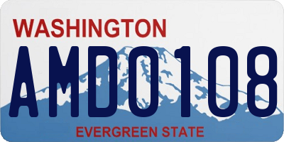 WA license plate AMD0108