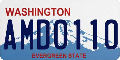 WA license plate AMD0110