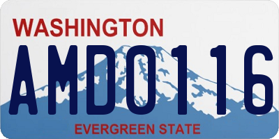 WA license plate AMD0116