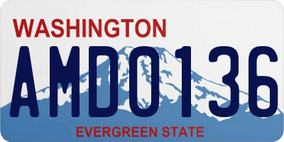 WA license plate AMD0136