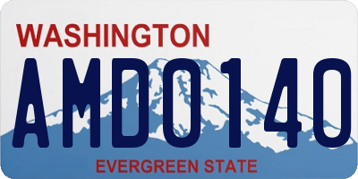 WA license plate AMD0140