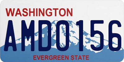 WA license plate AMD0156