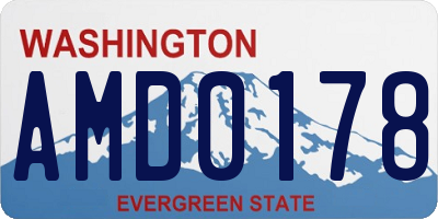 WA license plate AMD0178