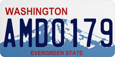WA license plate AMD0179