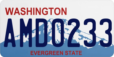 WA license plate AMD0233