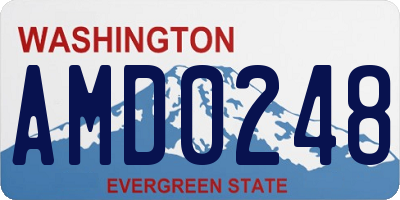 WA license plate AMD0248