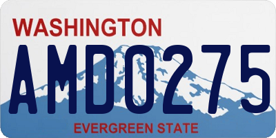 WA license plate AMD0275