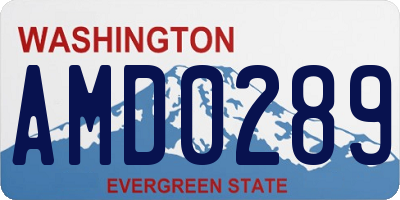 WA license plate AMD0289