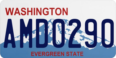 WA license plate AMD0290