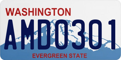 WA license plate AMD0301
