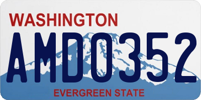 WA license plate AMD0352
