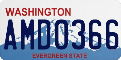 WA license plate AMD0366
