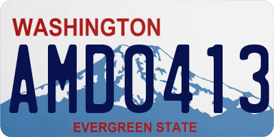 WA license plate AMD0413