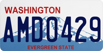 WA license plate AMD0429