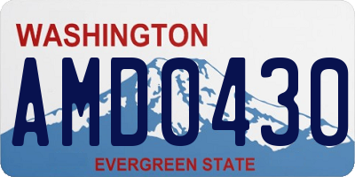 WA license plate AMD0430