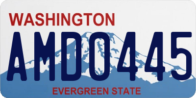 WA license plate AMD0445