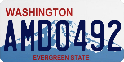 WA license plate AMD0492