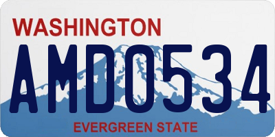 WA license plate AMD0534