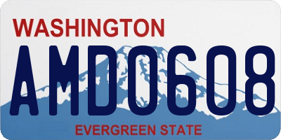 WA license plate AMD0608