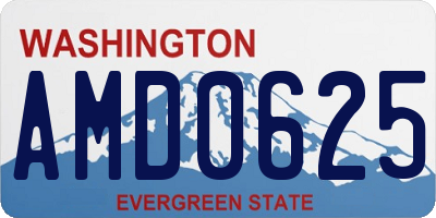 WA license plate AMD0625