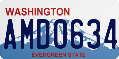 WA license plate AMD0634