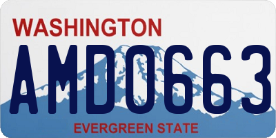 WA license plate AMD0663