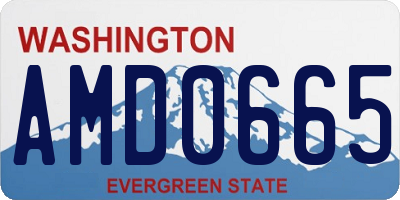 WA license plate AMD0665