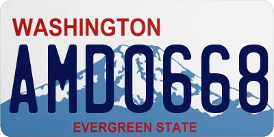 WA license plate AMD0668