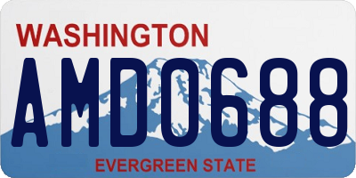 WA license plate AMD0688