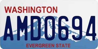 WA license plate AMD0694