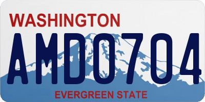 WA license plate AMD0704