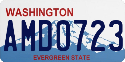 WA license plate AMD0723