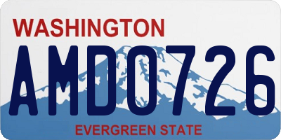 WA license plate AMD0726