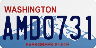 WA license plate AMD0731