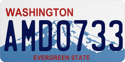 WA license plate AMD0733