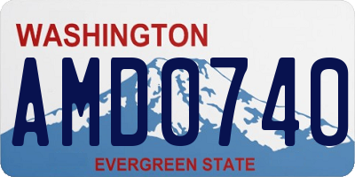 WA license plate AMD0740
