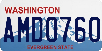 WA license plate AMD0760