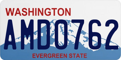 WA license plate AMD0762