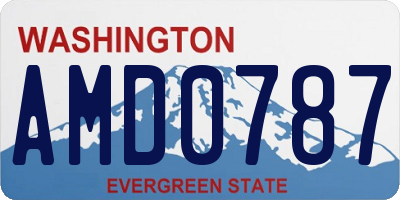 WA license plate AMD0787